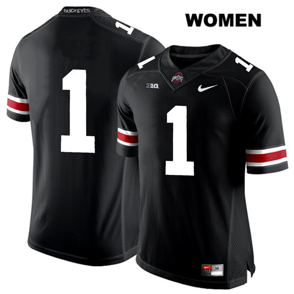 Ohio State Buckeyes Women's Johnnie Dixon #1 White Number Black Authentic Nike No Name College NCAA Stitched Football Jersey FE19M61DZ